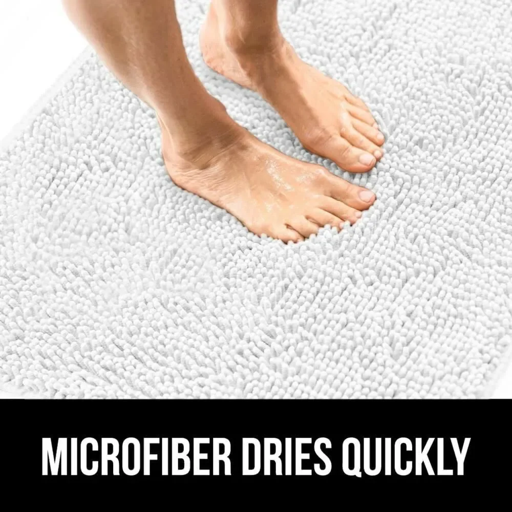 White Bathroom Rug Gorilla Grip Original Luxury Chenille Mat 17x24 Extra Soft